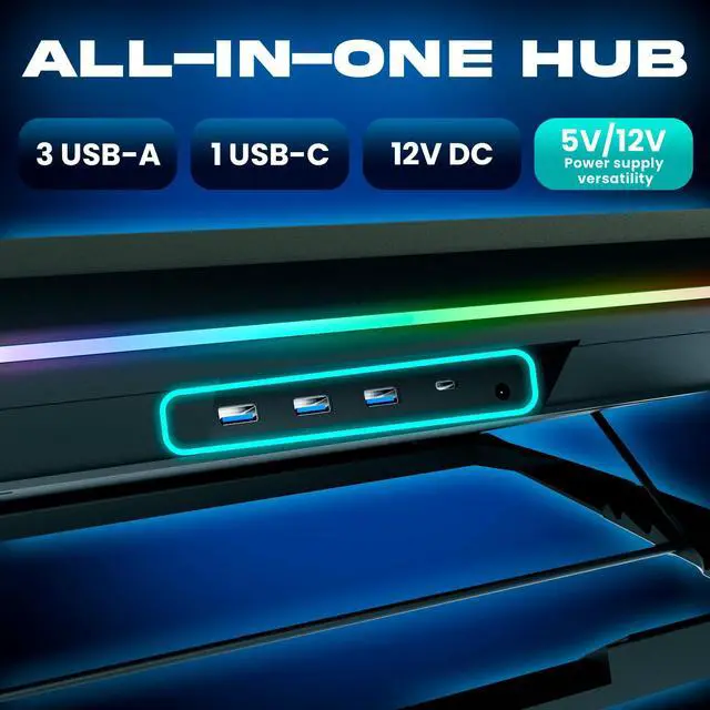Alt view image 6 of 6 - Turbofrost Gaming Laptop Cooling Pad, 16,000 RPM, RGB, USB-C/DC | 4 turbo fans, aircraft-grade aluminum, anti-dust, dual USB-C/DC power, 3 extra USB ports, up to 17.3in