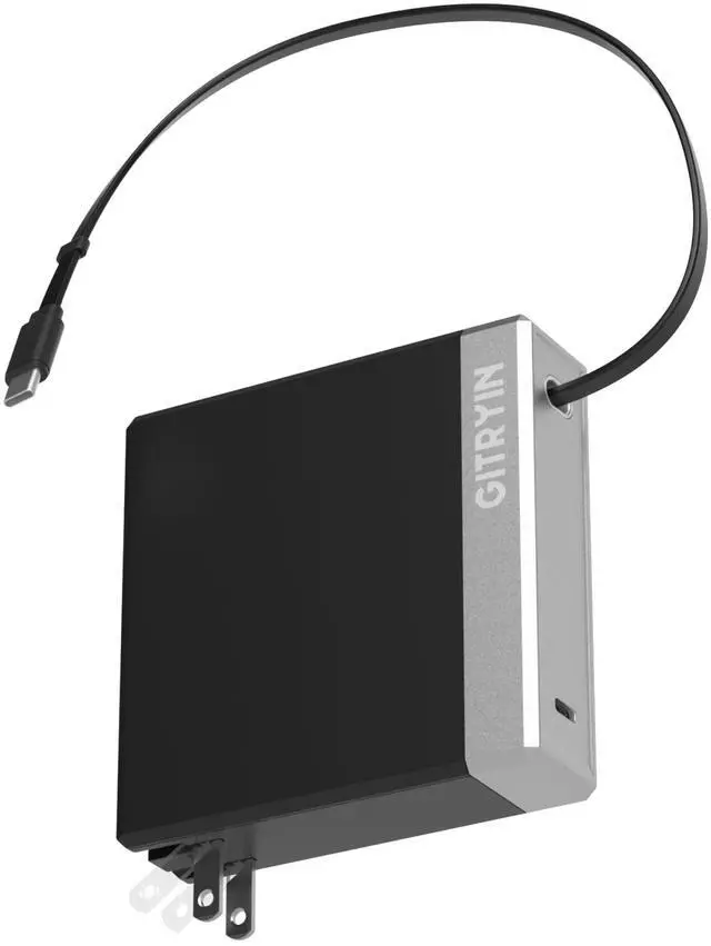 Main image of 140W Retractable USB C Laptop Charger Block, 2-Port Computer Charger with Built-in 31.5in Cable, Fast GaN Charger for MacBook, iPad, iPhone 17/16 Series and Home Office Desk, Black