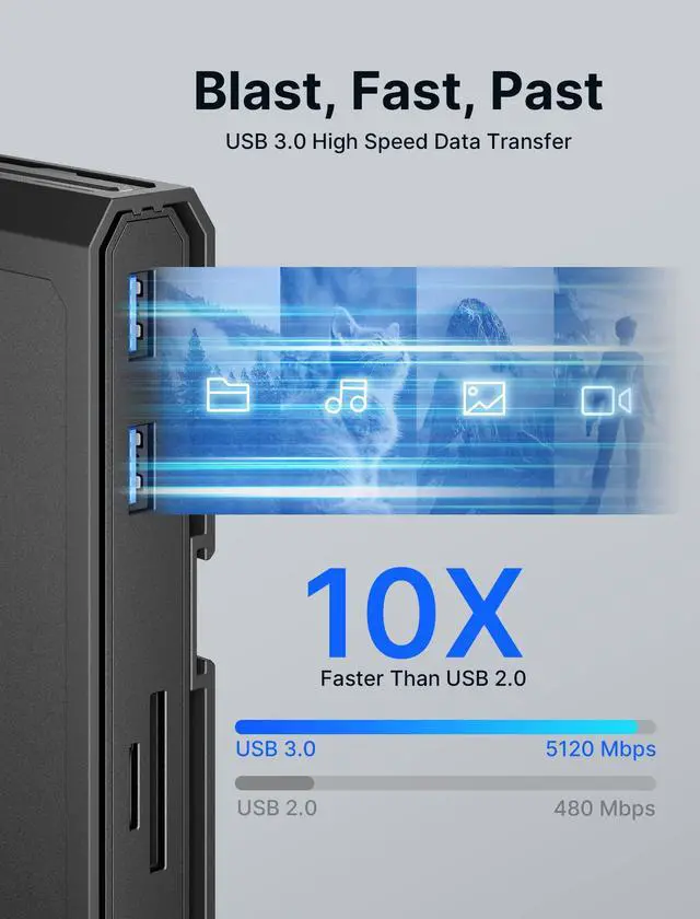 Alt view image 6 of 6 - 11 in 1 USB C Docking Station for Handheld Gaming, 8K HDMI and DisplayPort, 100W PD Pass Through, Gigabit Ethernet, USB C Data, 3 USB A, SD TF, 3.5mm Audio, Steam Deck, ROG Ally, MacBook-HB1101