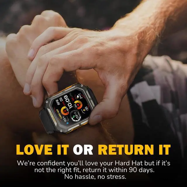 Alt view image 3 of 6 - Rugged Smart Watch for Men, Original Smartwatch, Waterproof Smart Watch for Construction Work Men, with Fitness Trackers, Heart Rate Monitor, IP68, Pedometer, Workout Modes & More