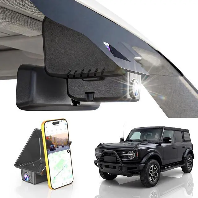Main image of 4K Dash Cam Suitable for Ford Bronco 2021-2024 & Rapor (Model A) OEM | Not for Bronco Sport, integrated Camera,Look,UHD 2160P Video HDR, APP, Loop Recording, G-Sensor, Plug & Play,5.8G Wi-Fi,GPS