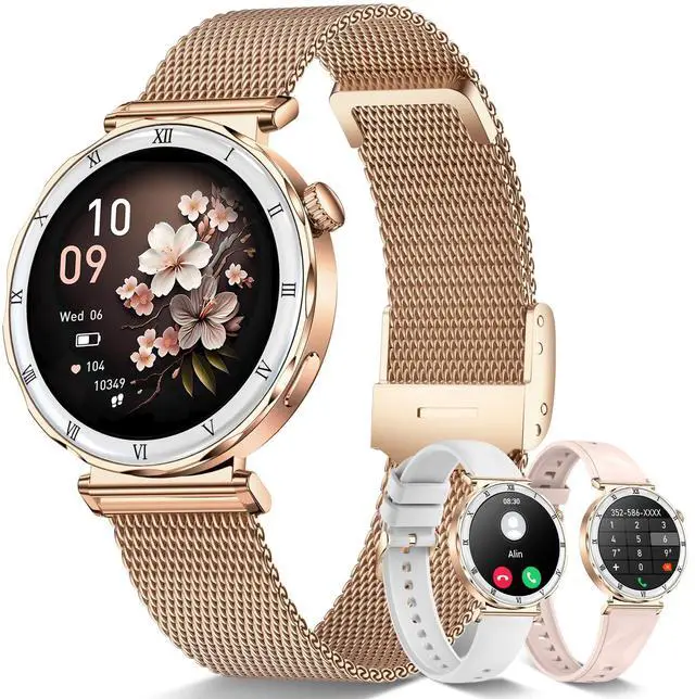 Main image of Smart Watches for Women (Answer/Make Calls),1.19" AMOLED Slim, Rose Gold | Smartwatch with Heart Rate/Sleep Monitor,120+ Sport Modes Fitness Tracker with Bluetooth for iOS/Android