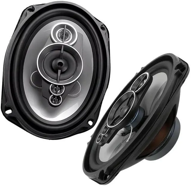 Main image of KG 6x9 Coaxial Car Speakers, 5-Way 1200W, 6996S Series (Pair) | 1200W & 4, 5-way full-range sound. Polypropylene cones, butyl rubber surrounds, protective grilles