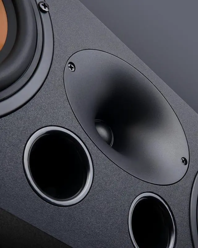 Alt view image 4 of 6 - Center Channel Speaker for Home Theater Surround Sound System | Silk-Dome Horn Tweeter, 5 inch Woofer, Gold-plated Terminals, Dual Bass Reflex Ports, Speaker Wires not Included