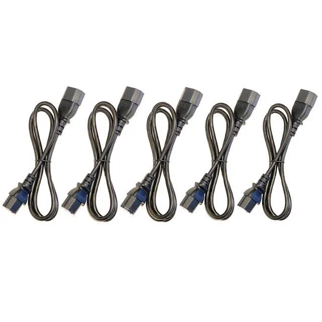 Alt view image 2 of 3 - (10) 3 Foot IEC 320 NEMA C13 C14 10A 18AWG AC Power Cord Cables PDU to CPU