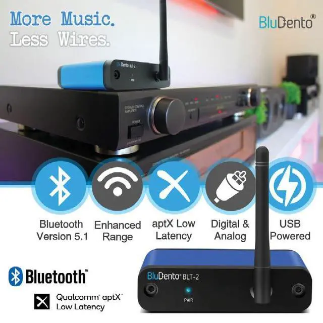 Alt view image 2 of 6 - BLT-2 Hi-Fi Bluetooth 5.1 Audio Receiver, aptX HD, AAC, DAC, RCA Optical