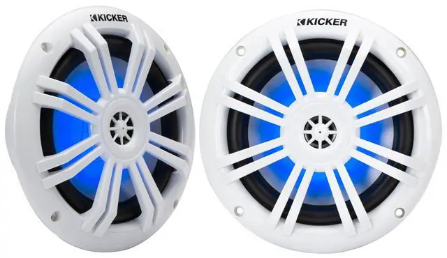 Alt view image 3 of 3 - 51KM604WL KM 6.5" 150 Watts Max Power 4 ohms RGB LED Marine Coaxial Speakers (2 Pairs) Bundle Combo with Marine LED Controller