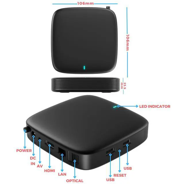 Alt view image 3 of 6 - MAG555 4K Streaming Media Player Google TV OS, Dual-Band Wi-Fi, 4K HDR, Voice-Control Remote Hardware Device Only