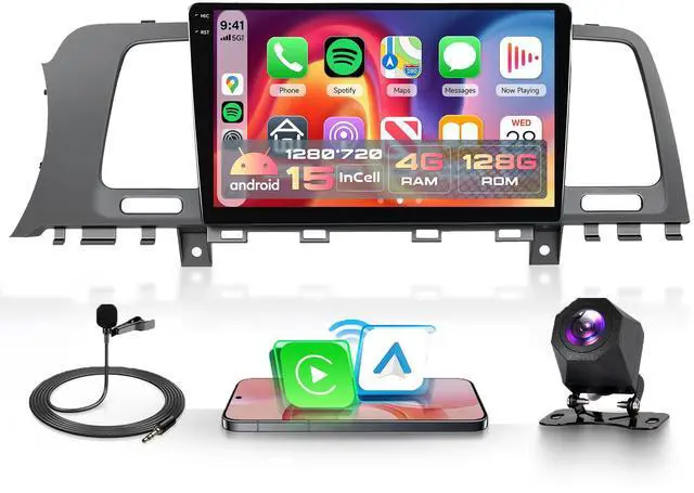 Main image of 4G+128G for Nissan Murano 2008-2014 Android Car Radio, Car Stereo Wireless Carplay Android auto GPS WiFi 9'' Touchscreen Mirror Link HiFi Bluetooth FM/RDS Radio + Rear Camera
