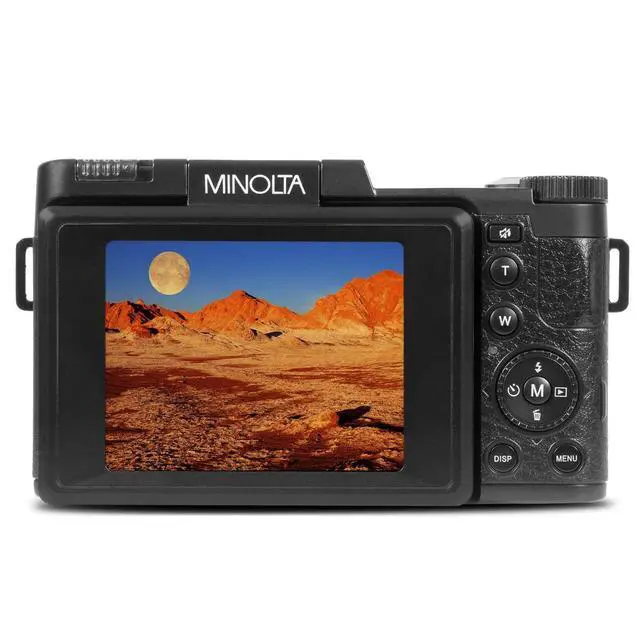 Alt view image 6 of 6 - 30MP Digital Camera 2.7K Ultra HD Video, 3-inch 180° LCD Screen, Face Detection, Anti-Shake, 9 Scene Modes, Photo Burst, Panorama, CMOS Sensor, 32GB Card (Black)