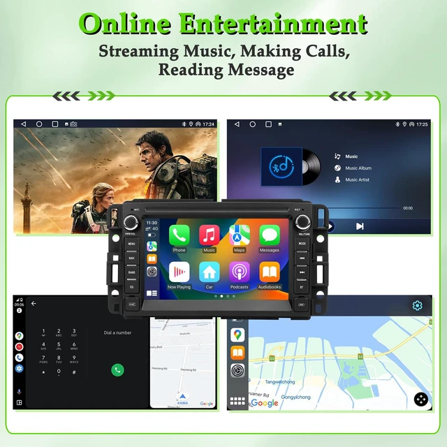 Alt view image 5 of 6 - Car Stereo Radio for Chevrolet Chevy Silverado Tahoe GMC Sierra Yukon | Android 12 with CarPlay Android Auto, Bluetooth GPS Navigation Touch Screen, 7 Inch IPS Screen, 2GB RAM + 64GB ROM