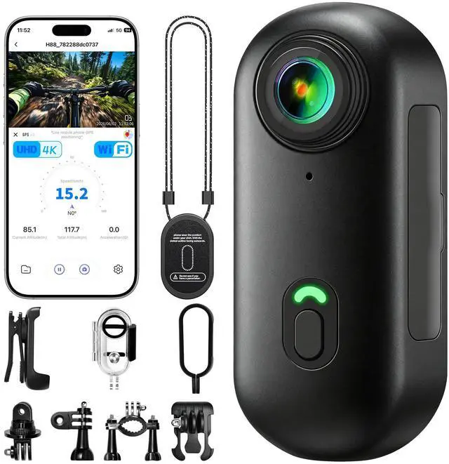 Main image of 4K Mini Body Camera Wearable Action Body Cam,Sports Action Camera Thumb Size Hands-Free Recording Body Worn Camera, Premium Portable Camcorder Mount Anywhere for Work,Travel,Fishing (Black, 128, GB)