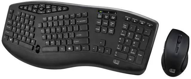 Main image of WKB-1600CB TruForm Wireless Ergonomic Keyboard & Optical Mouse Combo | Media, Split Design, Adjustable DPI, 24 GHz RF Technology, Multimedia Hotkeys