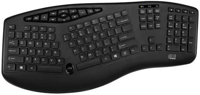 Alt view image 2 of 6 - WKB-1600CB TruForm Wireless Ergonomic Keyboard & Optical Mouse Combo | Media, Split Design, Adjustable DPI, 24 GHz RF Technology, Multimedia Hotkeys