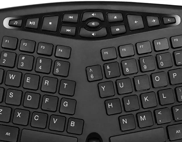 Alt view image 4 of 6 - WKB-1600CB TruForm Wireless Ergonomic Keyboard & Optical Mouse Combo | Media, Split Design, Adjustable DPI, 24 GHz RF Technology, Multimedia Hotkeys