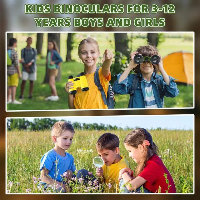 Alt view image 6 of 6 - 24 Pack Christmas Kid Mini Binocular Compass Magnifying Glass Set for 3-12 Years Boy Girl Toddler Gifts Small Compact Telescope Binocular for Bird Watching Outdoor Camping Hiking Exploring