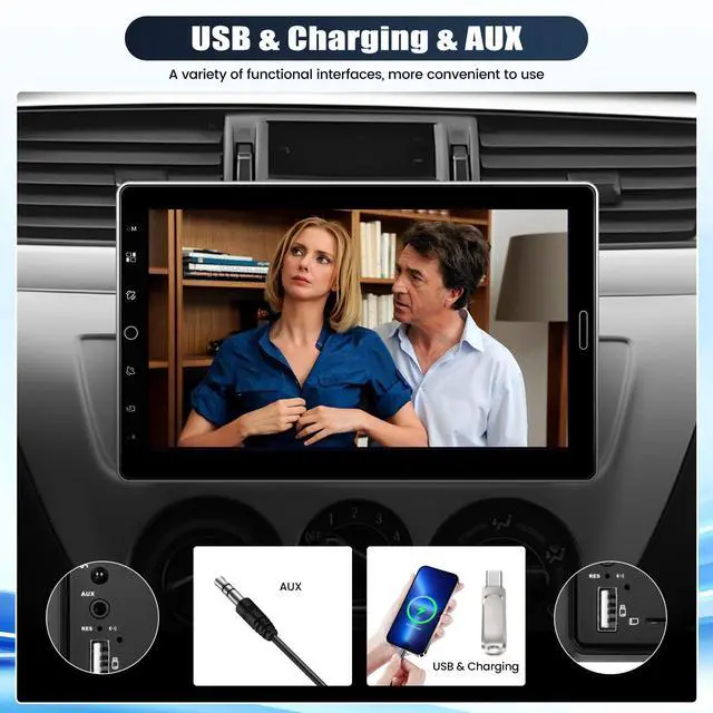 Alt view image 5 of 6 - 10.1 Inch Single Din Car Radio Stereo with Wireless CarPlay&Android Auto, Detachable Touch Screen Radio with Mirror Link AM/FM Radio Bluetooth EQ Audio SWC+Backup Camera+MIC