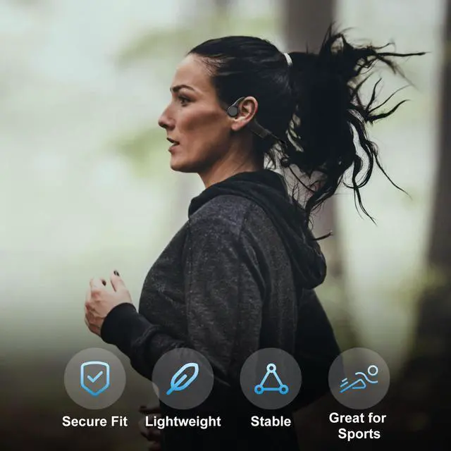 Alt view image 3 of 6 - Bone Conduction Headphones, 2026 Upgraded Open-Ear Bluetooth Wireless Sport Headphones,Waterproof Wireless Headphones with Built-in Mic for Sports,Workout, Running, Hiking, Cycling (Black)