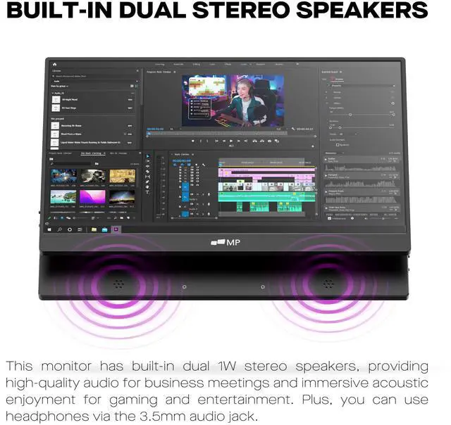 Alt view image 3 of 6 - Mobile Pixels Fold Portable Monitor, 15.6 "1080P Full HD Laptop Monitor | Plug and Play USB C/HDMI Travel Monitors with Smart Case for macOS/Windows/Android/Switch