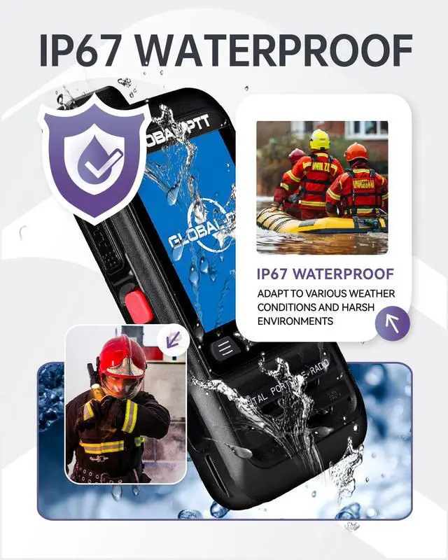 Alt view image 5 of 6 - Free Marine PoC Radios Unlimited Range IP67, Black, 2-Pack | P0 Floating Waterproof Rechargeable Walkie Talkie Nationwide PTT Communication for Business & Outdoor