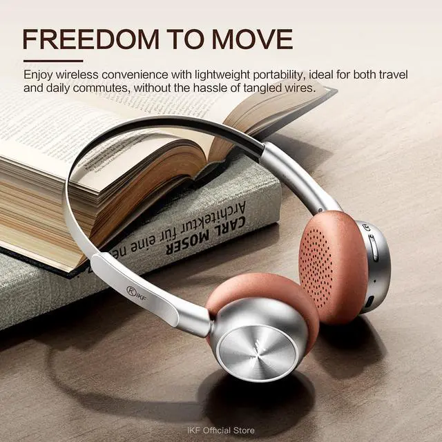 Alt view image 3 of 6 - R1 Wireless Bluetooth Headphones, Retro Classic Lightweight Headset, Builti-in Mic, 60H Playback, Dual Device Connectivity, Low Latency, App Customization,Throwback 80s 90s,OOTD, Brown | 38ms Low Late