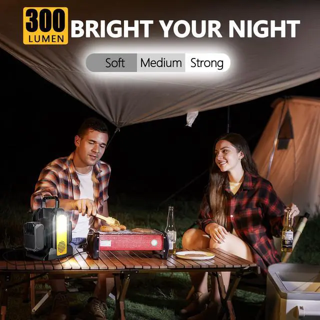 Alt view image 6 of 6 - 350W Portable Power Supply Inverter Power Adapter Compatible with Dewalt 20V Li-ion Battery, DC 20V to AC 120V Converter with AC Output, USB Port, Type-C Port, 300LM LED Light for Camping Emergency