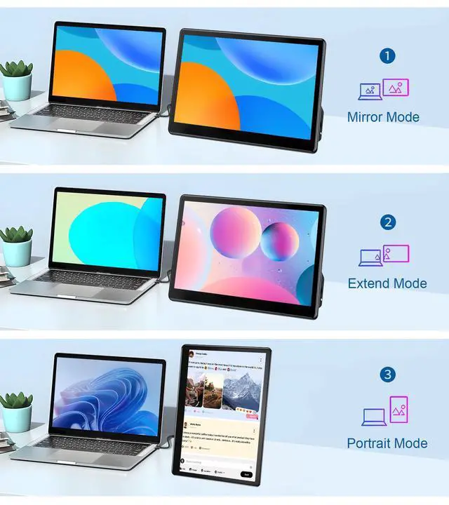 Alt view image 6 of 6 - Industrial Touchscreen Monitor 13.3 inch, FHD 1920×1080 IPS Laptop Touch Monitor HDMI VGA Display Support VESA Mount Compatible with Laptops PC Mac (13.3 Inch)