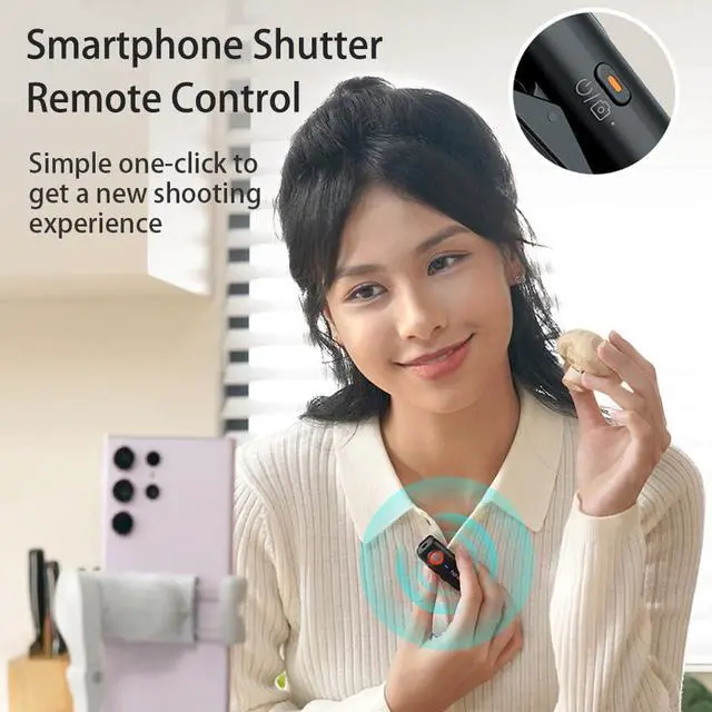 Alt view image 3 of 6 - MIC-01 Wireless Lavalier Microphone, 3-Level Noise Cancelling Built-in TF Card Slot Remote Shutter Control Clip On/Magnet Mic for Smartphone Camera Laptop Tablet