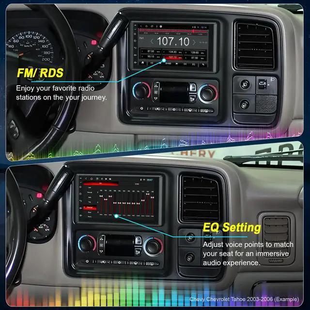 Alt view image 6 of 6 - (4+128GB)Car Radio for 2003-2006 Chevrolet Chevy Silverado GMC Sierra Yukon | Android 14,7 Inch IPS Touch Screen, sierra radio with Bluetooth/WiFi/GPS/FM/SWC/Backup Camera