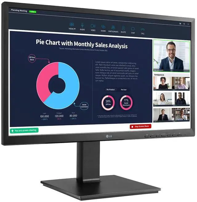 Alt view image 5 of 6 - Electronics 24BP75CP-B 24 Inch Professional PC Screen - IPS Panel FHD (1920x1080), 5ms GtG 75Hz, Stand with Multiple Settings, Speakers, Webcam (2MP) and Built-in Microphone, USB-C (65W)