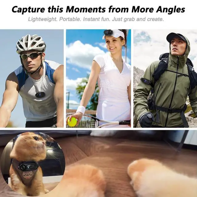 Alt view image 4 of 6 - 4K Mini Body Camera 128GB Wearable Camera with Stabilization | Capture hands-free POV videos with 6-axis stabilization, magnetic mount for cycling, travel and outdoor adventures