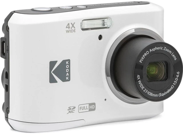Alt view image 3 of 6 - Pixpro FZ45 Digital Camera Bundle, Includes: SanDisk 64GB SDXC Memory Card, Spare Batteries and Card Reader (4 Items) (White)