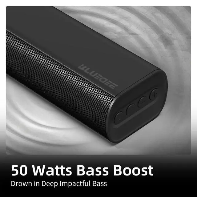 Alt view image 2 of 6 - Sound Bars for TV 16-inch, Cinematic TV Sound Bar with Impactful Bass, Bluetooth Soundbar for TV with Remote Control, Wall Mountable TV Speakers Sound Bar Work with Traditional or Smart TV