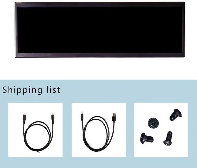 Alt view image 6 of 6 - 14.5'' 2560x720 2K IPS Monitor PC Case Screen Stretched Bar LCD | for Computer PC Case GPU CPU Secondary Display,Supports Type C Video Input