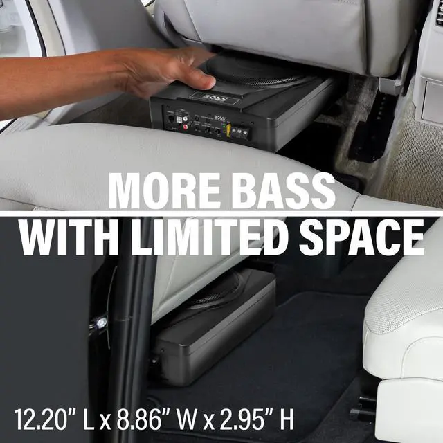 Alt view image 3 of 5 - BASS8 Under Seat 8 Inch Car Subwoofer, 800 Watts
