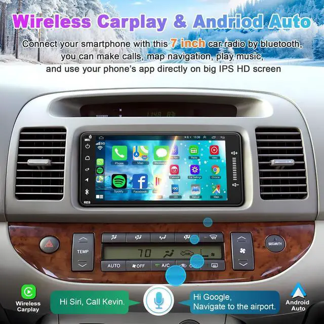 Alt view image 3 of 6 - Car Stereo Radio for Toyota 4Runner 2003-2009, for Tundra 2003-2006, for Sequoia 2003-2007,Support Carplay& Android Auto, Bluetooth&Voice Control, Back-up Camera& Steering Wheel Control,GPS,FM Radio