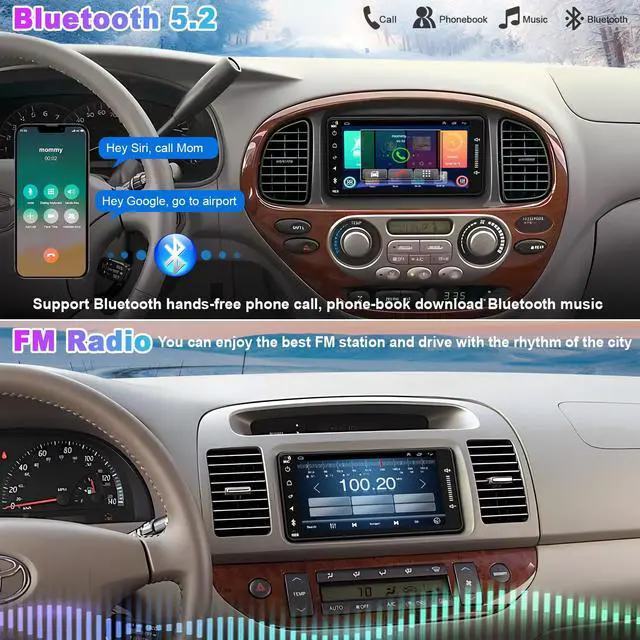 Alt view image 5 of 6 - Car Stereo Radio for Toyota 4Runner 2003-2009, for Tundra 2003-2006, for Sequoia 2003-2007,Support Carplay& Android Auto, Bluetooth&Voice Control, Back-up Camera& Steering Wheel Control,GPS,FM Radio