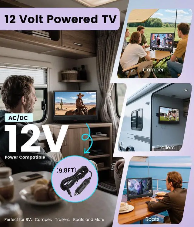 Alt view image 4 of 6 - 22 Inch TV,1080p LED Widescreen HDTV with Digital ATSC Tuners, Flat Screen TV with HDMI/VGA/RCA/USB for Kitchen, RV, Bedroom, Caravan(NO Smart TV)-New Model