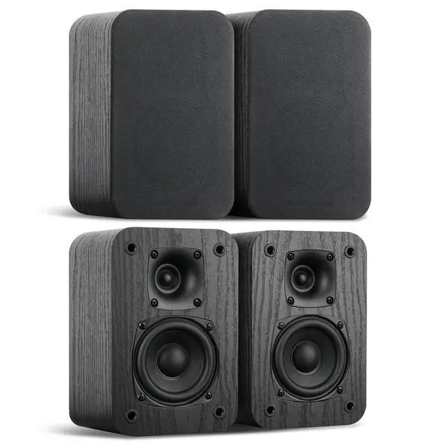 Alt view image 4 of 6 - 5.0 Home Theater System, HiFi Surround Sound Speakers | 230W Peak Power, Dialogue Clarity, Passive, Classic Retro Wood Grain, For TV/PC, Amplifier Required, Cable Not Included