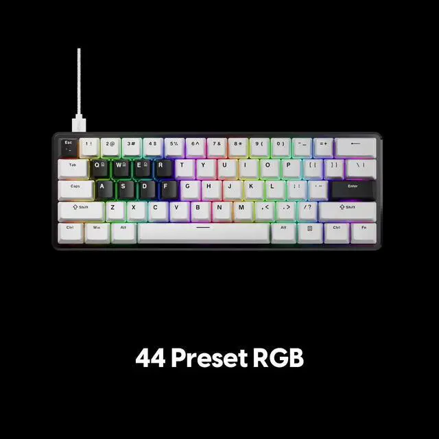 Alt view image 4 of 6 - PCMK3HE Gaming Keyboard, 60%, ANSI, White | Compact 60% Hall Effect gaming keyboard designed for fast response, precise control, and competitive gameplay