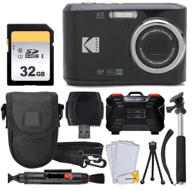 Main image of Kodak PIXPRO FZ45 Digital Camera, 32GB Memory Card, Point and Shoot Camera Case, Extendable Monopod, Lens Cleaning Pen, LCD Screen Protectors, Table Top Tripod â Ultimate Bundle (Black)
