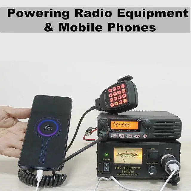 Alt view image 2 of 6 - 13.8V 30A Power Supply for Ham Radio,Universal Compact PSU | 30Amp Regulated Home Lab Benchtop AC-to-DC Converter for CB/HAM/Amateur Radio,Cigarette Lighter Socket,Screw-Type Terminals
