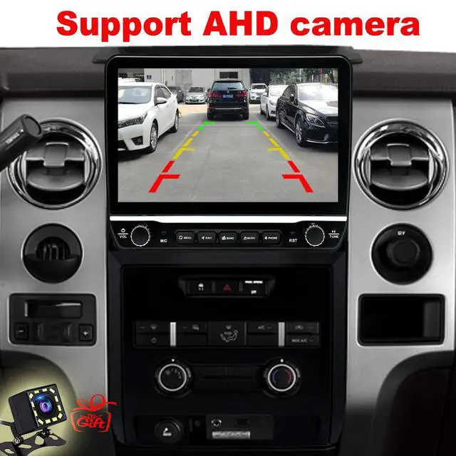 Alt view image 4 of 6 - for Ford F150 Radio Upgrade 2009 2010 2011 2012,QLED Touch Screen Stereo,8 Core CPU,Carplay Android Auto Ready,Keep OEM Steering Wheel Control,Back Camera Included,Only fit Manual AC