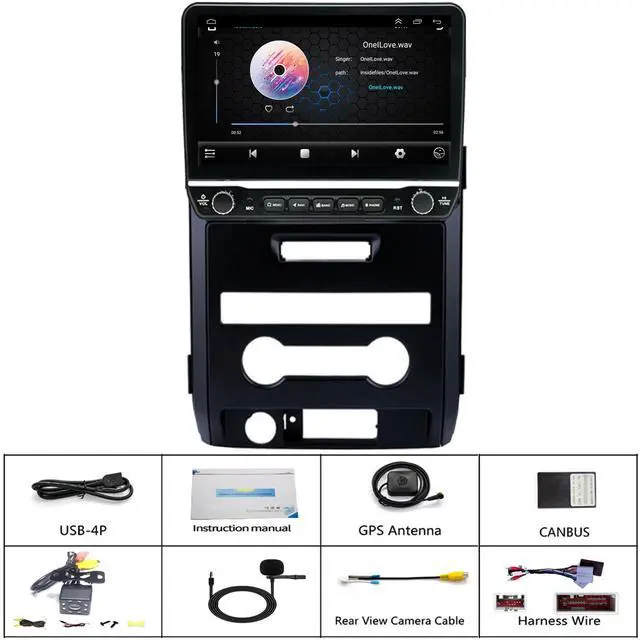 Alt view image 6 of 6 - for Ford F150 Radio Upgrade 2009 2010 2011 2012,QLED Touch Screen Stereo,8 Core CPU,Carplay Android Auto Ready,Keep OEM Steering Wheel Control,Back Camera Included,Only fit Manual AC
