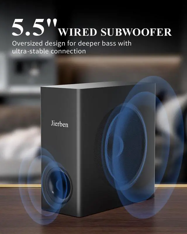 Alt view image 5 of 6 - 2.1 Dolby Atmos Soundbar with Subwoofer for Smart TV, Dolby Atmos Sound Bar for TV, Surround Sound System for TV, 150W TV Speakers for Smart TV, Bluetooth eARC/Opt/AUX