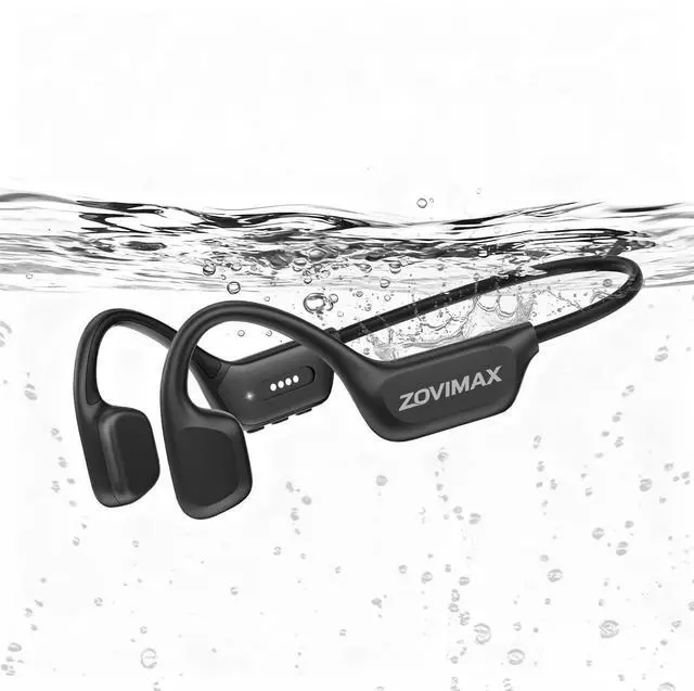 Main image of Bone Conduction Headphones, Swimming Headphones, Open Ear Headphones, Black | IPX8 Waterproof MP3 Mode 8GB Memory Up to 12 Hours Playtime, Bluetooth 6.0 Earbuds Secure Fit for Running and Fitness