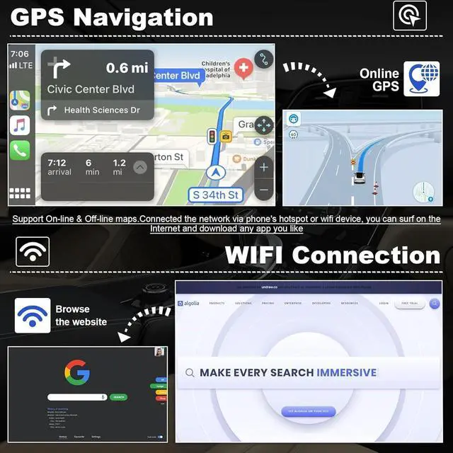 Alt view image 4 of 6 - (4G RAM+64G ROM) Car Radio for Nissan Sentra 2013-2017, Android 13.0 10.1 Inch 5G WiFi Sentra Stereo Support Carplay/Android Auto,GPS Navigation with Bluetooth,Backup Camera 1080P,SWC/FM Radio | 10.1