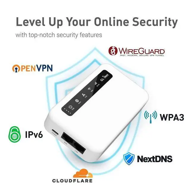 Alt view image 3 of 6 - GL-XE300(Puli) 4GLTEMobileSmartVPNRouter|PortableWiFiWirelessTravel Hotspot,SupportATT,T-Mobile,Router/AccessPoint/Extender/WDSMode,OpenWrt, 5000mAhBattery,OpenVPNClient (EC25-AF) | Pre-installed Open