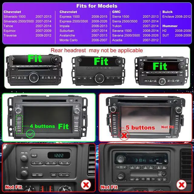 Alt view image 2 of 6 - 5GWifi Upgrade Radio for GMC Sierra Chevy Silverado 1500 2500 3500 2007-2014, Express Van 1500 2500 3500 2008-2026, Tahoe Yukon 2007-2014, Impala 8"Touchscreen Stereo Wireless Carplay Android Auto GPS