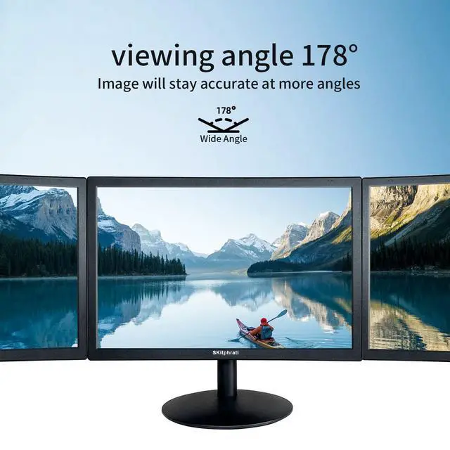 Alt view image 5 of 6 - 15.6 Inch Small PC Monitor, FHD VA 1080P Desktop Display with 1920x1080 99% sRGB HDMI VGA Ports, 2 Hole Mounting, LED Monitor for PC, Laptop and Computer, Black